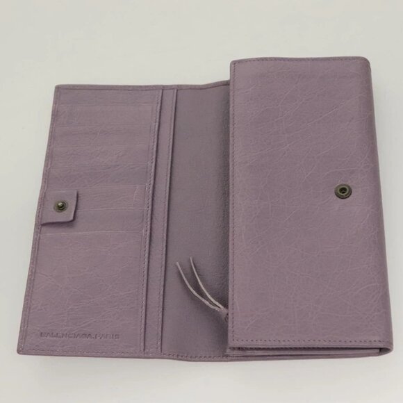 BALENCIAGA Classic Continental Zip Wallet Leather Purple - Picture 4 of 15